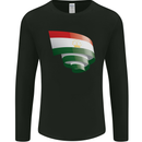 Curled Tajikistan Flag Tajik Day Football Mens Long Sleeve T-Shirt Black