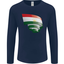 Curled Tajikistan Flag Tajik Day Football Mens Long Sleeve T-Shirt Navy Blue