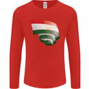 Curled Tajikistan Flag Tajik Day Football Mens Long Sleeve T-Shirt Red