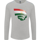 Curled Tajikistan Flag Tajik Day Football Mens Long Sleeve T-Shirt Sports Grey