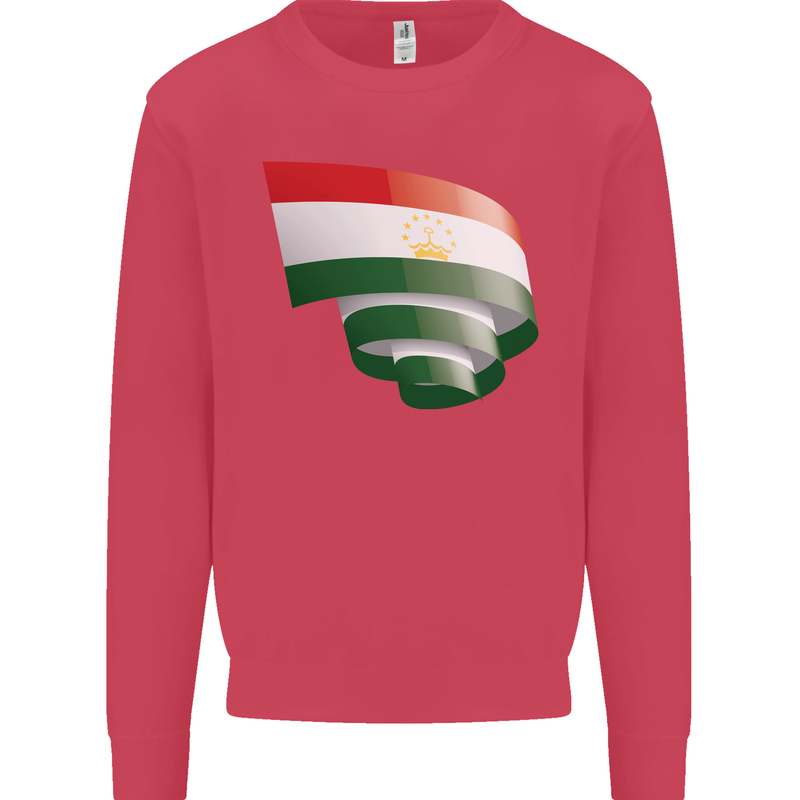 Curled Tajikistan Flag Tajik Day Football Mens Sweatshirt Jumper Heliconia