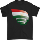 Curled Tajikistan Flag Tajik Day Football Mens T-Shirt 100% Cotton Black