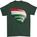 Curled Tajikistan Flag Tajik Day Football Mens T-Shirt 100% Cotton Forest Green