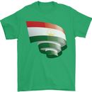 Curled Tajikistan Flag Tajik Day Football Mens T-Shirt 100% Cotton Irish Green