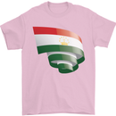 Curled Tajikistan Flag Tajik Day Football Mens T-Shirt 100% Cotton Light Pink