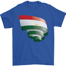 Curled Tajikistan Flag Tajik Day Football Mens T-Shirt 100% Cotton Royal Blue