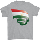 Curled Tajikistan Flag Tajik Day Football Mens T-Shirt 100% Cotton Sports Grey