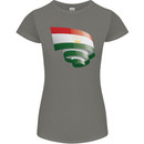 Curled Tajikistan Flag Tajik Day Football Womens Petite Cut T-Shirt Charcoal