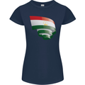 Curled Tajikistan Flag Tajik Day Football Womens Petite Cut T-Shirt Navy Blue