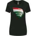 Curled Tajikistan Flag Tajik Day Football Womens Wider Cut T-Shirt Black