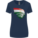 Curled Tajikistan Flag Tajik Day Football Womens Wider Cut T-Shirt Navy Blue