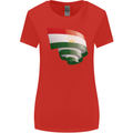 Curled Tajikistan Flag Tajik Day Football Womens Wider Cut T-Shirt Red