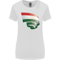 Curled Tajikistan Flag Tajik Day Football Womens Wider Cut T-Shirt White