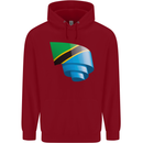 Curled Tanzania Flag Tanzanian Day Football Childrens Kids Hoodie Red