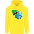 Curled Tanzania Flag Tanzanian Day Football Childrens Kids Hoodie Yellow