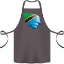 Curled Tanzania Flag Tanzanian Day Football Cotton Apron 100% Organic Dark Grey