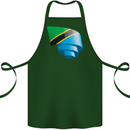 Curled Tanzania Flag Tanzanian Day Football Cotton Apron 100% Organic Forest Green
