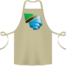 Curled Tanzania Flag Tanzanian Day Football Cotton Apron 100% Organic Khaki