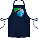 Curled Tanzania Flag Tanzanian Day Football Cotton Apron 100% Organic Navy Blue