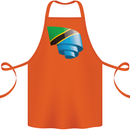 Curled Tanzania Flag Tanzanian Day Football Cotton Apron 100% Organic Orange