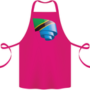 Curled Tanzania Flag Tanzanian Day Football Cotton Apron 100% Organic Pink