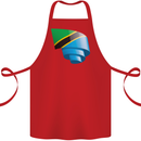 Curled Tanzania Flag Tanzanian Day Football Cotton Apron 100% Organic Red