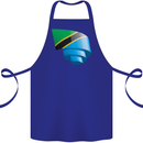 Curled Tanzania Flag Tanzanian Day Football Cotton Apron 100% Organic Royal Blue