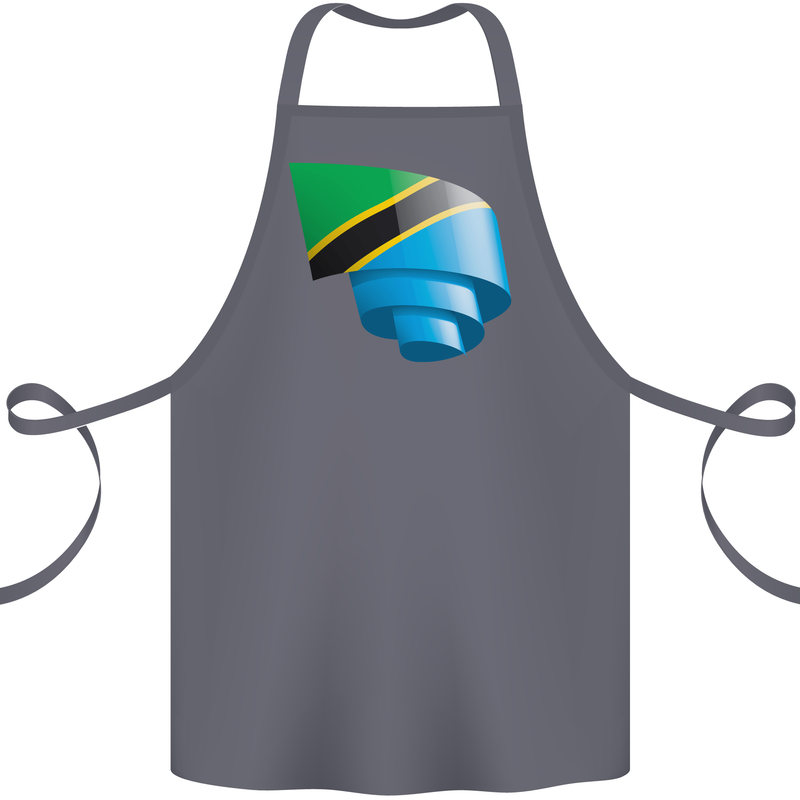 Curled Tanzania Flag Tanzanian Day Football Cotton Apron 100% Organic Steel