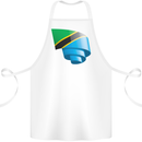 Curled Tanzania Flag Tanzanian Day Football Cotton Apron 100% Organic White