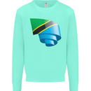 Curled Tanzania Flag Tanzanian Day Football Kids Sweatshirt Jumper Peppermint