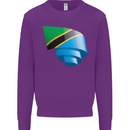 Curled Tanzania Flag Tanzanian Day Football Kids Sweatshirt Jumper Purple