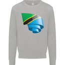 Curled Tanzania Flag Tanzanian Day Football Kids Sweatshirt Jumper Sports Grey