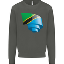 Curled Tanzania Flag Tanzanian Day Football Kids Sweatshirt Jumper Storm Grey