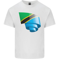 Curled Tanzania Flag Tanzanian Day Football Kids T-Shirt Childrens White