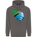 Curled Tanzania Flag Tanzanian Day Football Mens 80% Cotton Hoodie Charcoal