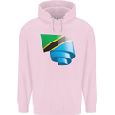 Curled Tanzania Flag Tanzanian Day Football Mens 80% Cotton Hoodie Light Pink