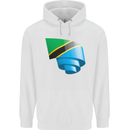 Curled Tanzania Flag Tanzanian Day Football Mens 80% Cotton Hoodie White