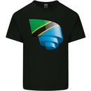 Curled Tanzania Flag Tanzanian Day Football Mens Cotton T-Shirt Tee Top Black