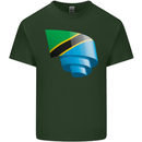 Curled Tanzania Flag Tanzanian Day Football Mens Cotton T-Shirt Tee Top Forest Green