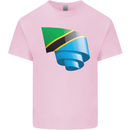 Curled Tanzania Flag Tanzanian Day Football Mens Cotton T-Shirt Tee Top Light Pink