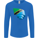 Curled Tanzania Flag Tanzanian Day Football Mens Long Sleeve T-Shirt Royal Blue