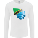 Curled Tanzania Flag Tanzanian Day Football Mens Long Sleeve T-Shirt White