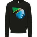 Curled Tanzania Flag Tanzanian Day Football Mens Sweatshirt Jumper Black