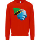 Curled Tanzania Flag Tanzanian Day Football Mens Sweatshirt Jumper Bright Red