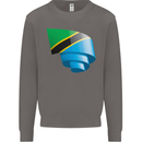 Curled Tanzania Flag Tanzanian Day Football Mens Sweatshirt Jumper Charcoal