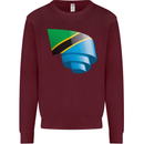 Curled Tanzania Flag Tanzanian Day Football Mens Sweatshirt Jumper Maroon