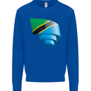 Curled Tanzania Flag Tanzanian Day Football Mens Sweatshirt Jumper Royal Blue