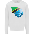 Curled Tanzania Flag Tanzanian Day Football Mens Sweatshirt Jumper White