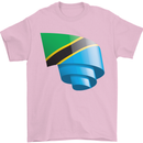 Curled Tanzania Flag Tanzanian Day Football Mens T-Shirt 100% Cotton Light Pink