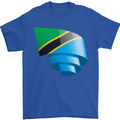 Curled Tanzania Flag Tanzanian Day Football Mens T-Shirt 100% Cotton Royal Blue
